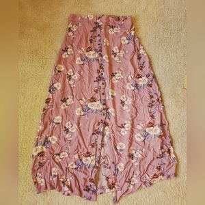 Pink Floral Maxi Skirt